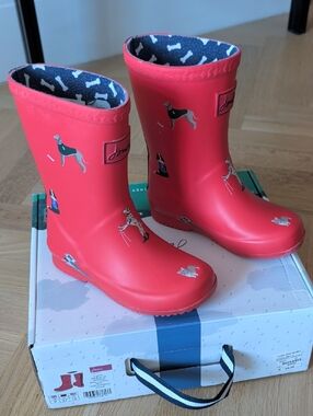 Joules Rollup Rain Boots Red Dog Print Toddler 20